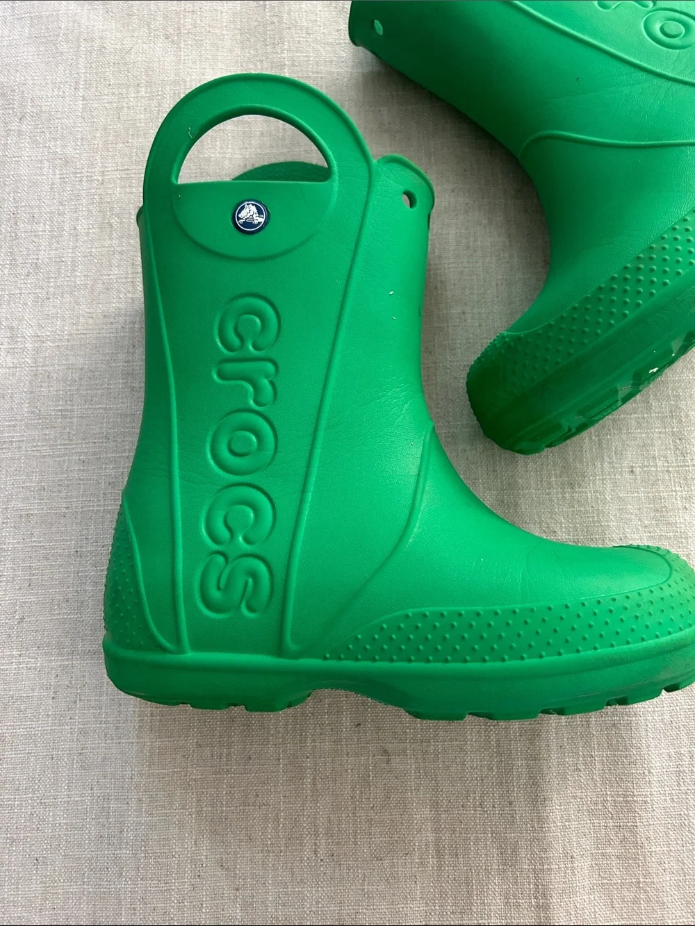 CROCS Handle It Rain-boot Kids' Green Size 2 Waterproof Playful Boots